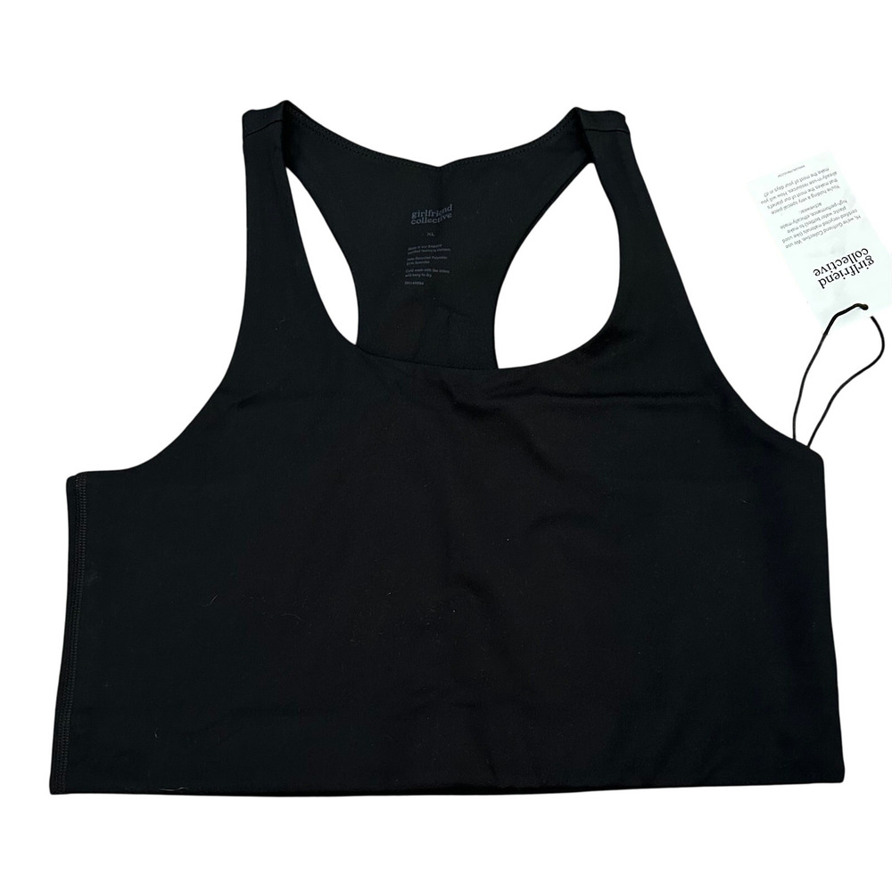 Girlfriend Collective Black Paloma Racerback Bra 1002 Size Large New with tags